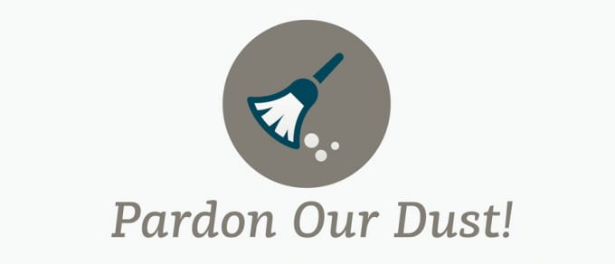 image showing broom and the words pardon our dust
